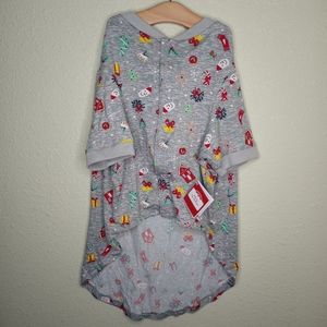 Christmas print dog shirt